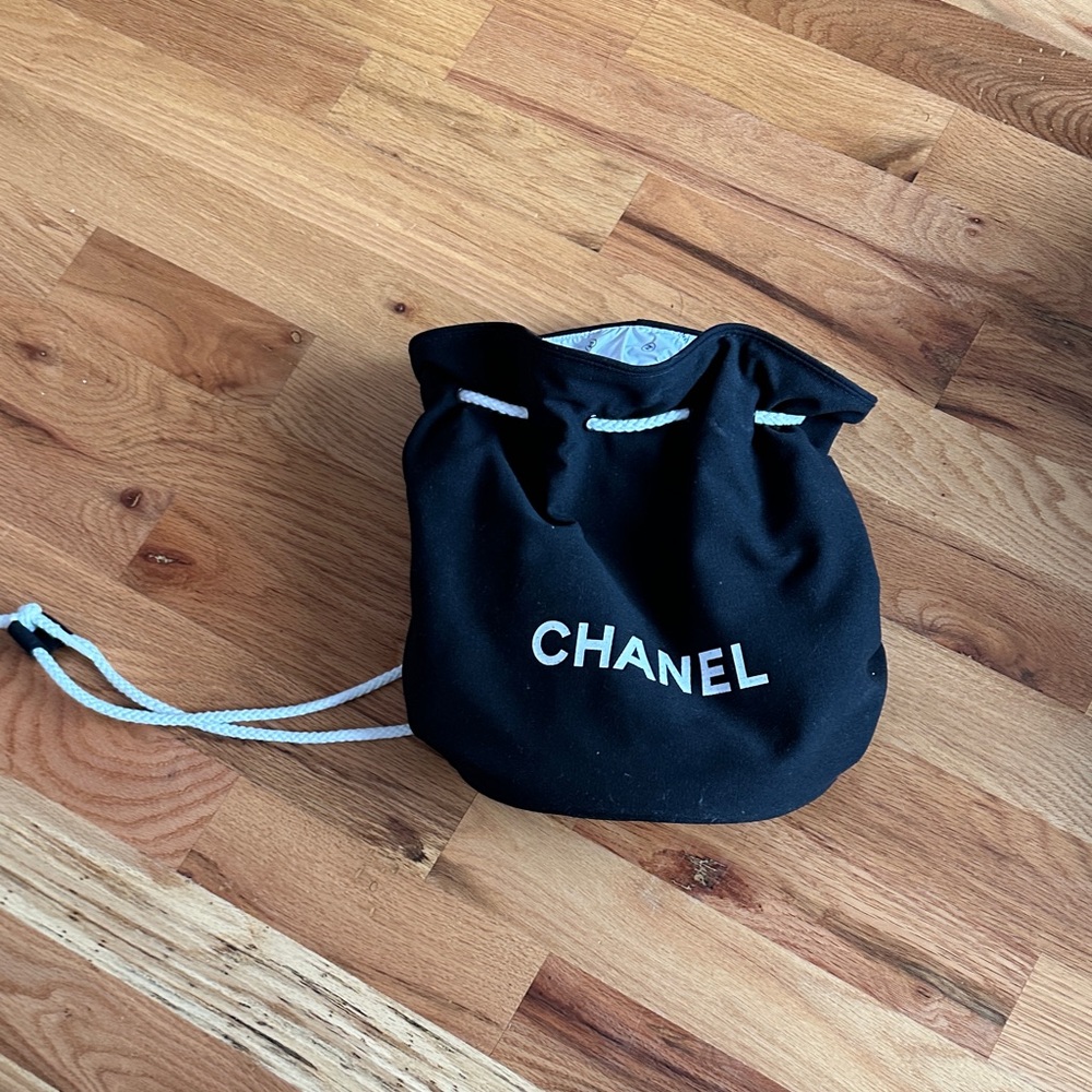 Chanel Black Drawstring Pouch